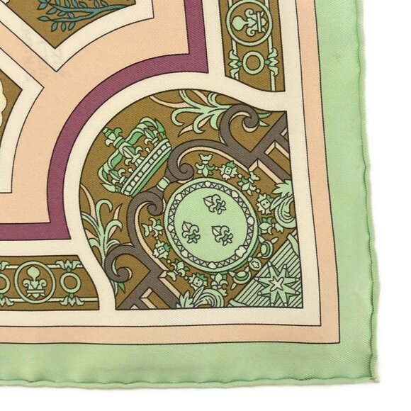 Auth HERMES Carre 90 - Light Pink Light Green Multi Scarf - Picture 5 of 5